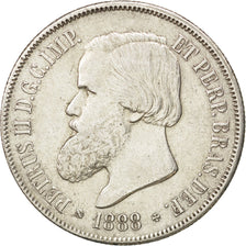 BRAZIL, 2000 Reis, 1888, KM #485, EF(40-45), Silver, 25.54