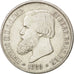 BRAZIL, 2000 Reis, 1888, KM #485, EF(40-45), Silver, 25.54