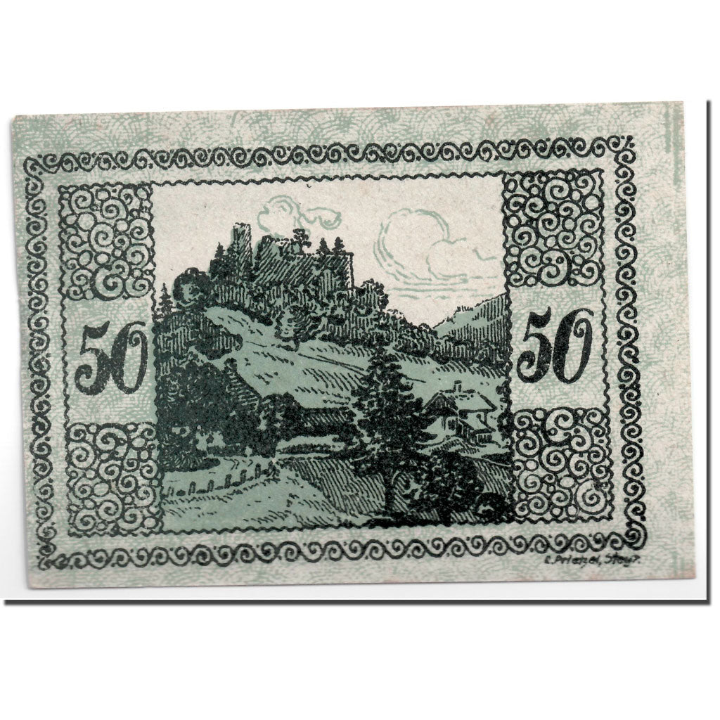 Geldschein, Österreich, Windegg, 50 Heller, paysage, 1920, 1920-05-15, UNZ-