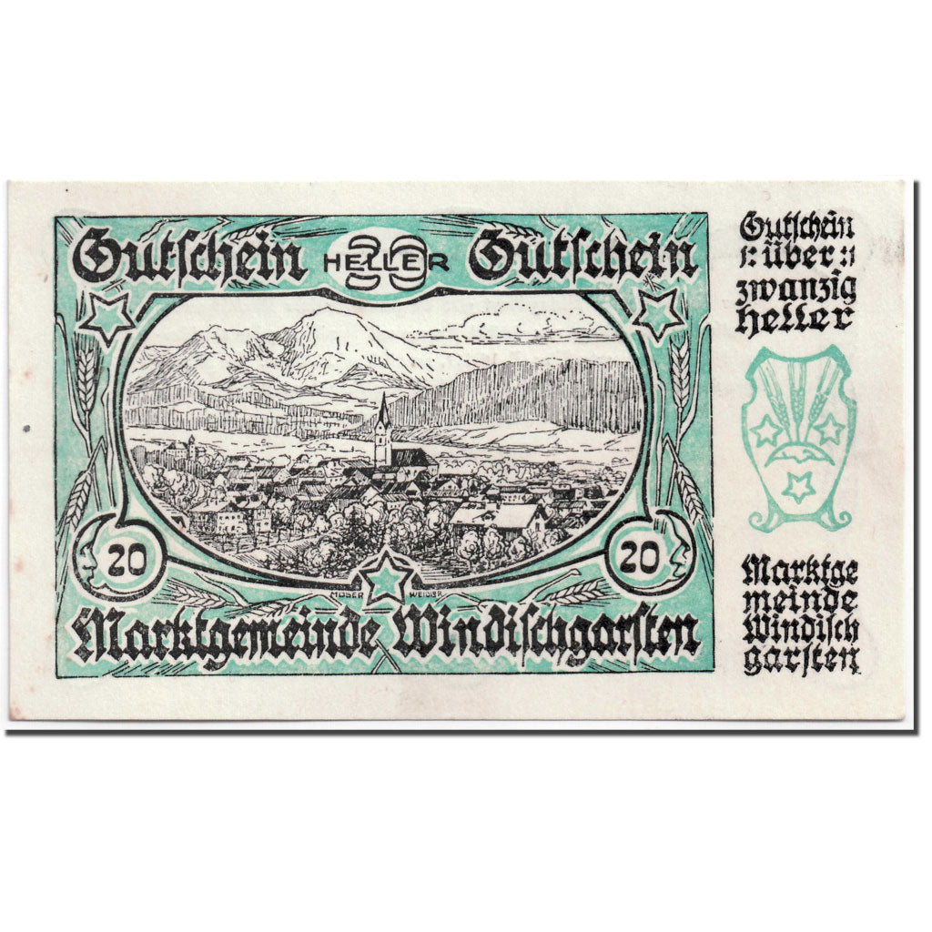 Banknote, Austria, Windischgarsten, 20 Heller, paysage, 1920, 1920-06-09