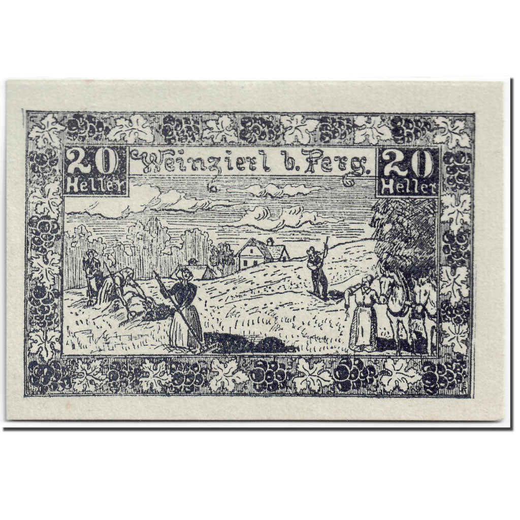 Banknote, Austria, Weinzierl, 20 Heller, paysage, 1921, 1921-01-01, UNC(63)