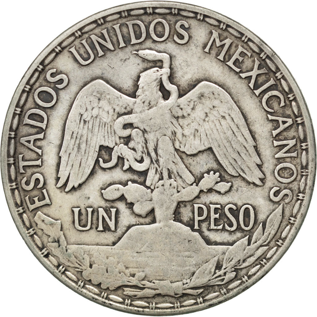 MEXICO, Peso, 1910, Mexico City, KM #453, VF(30-35), Silver, 39, 27.06