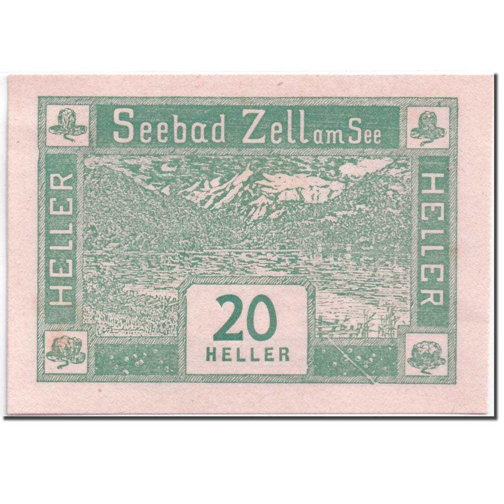 Banknote, Austria, Zell am See, 20 Heller, paysage, 1920, 1920-06-01, UNC(63)