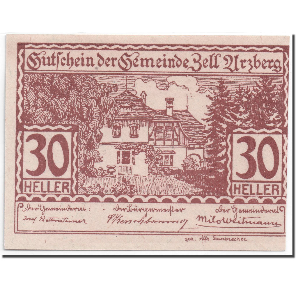 Banknote, Austria, Zell Arzberg, 30 Heller, Maison, 1920, UNC(63), Mehl:1273