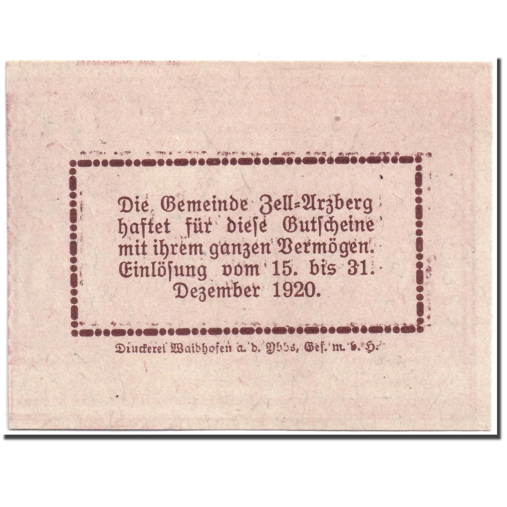 Banknote, Austria, Zell Arzberg, 30 Heller, Maison, 1920, UNC(63), Mehl:1273
