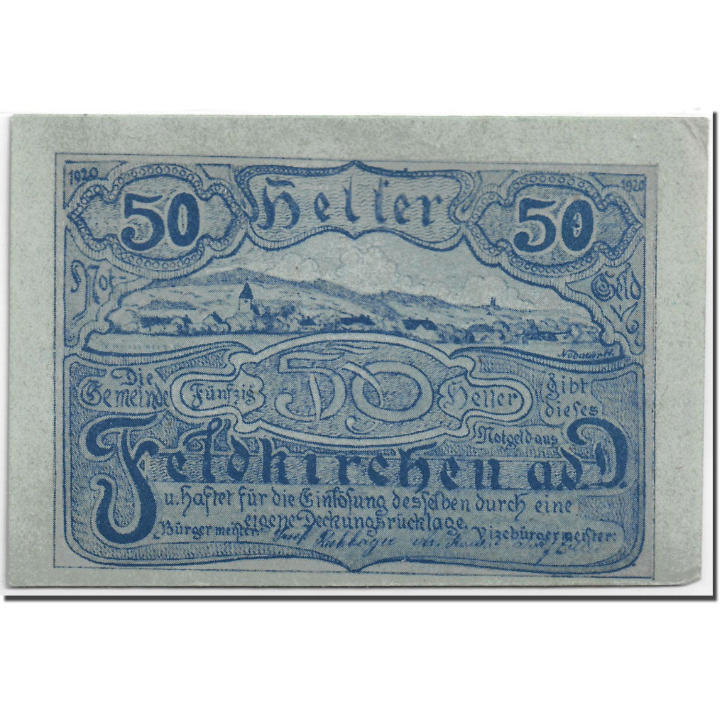 Banknote, Austria, Feldkirchen an der Donau, 50 Heller, manoir, UNC(63)