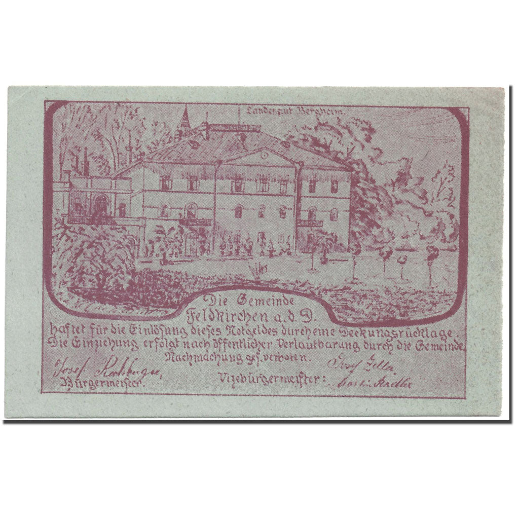 Banknote, Austria, Feldkirchen an der Donau, 30 Heller, manoir, UNC(63)