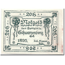 Banconote, Austria, Schwarzenberg, 20 Heller, graphique, 1920, 1920-05-03, SPL