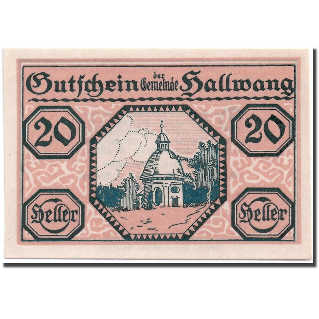 Banknote, Austria, Hallwang, 20 Heller, Eglise, 1920, 1920-05-22, UNC(63)