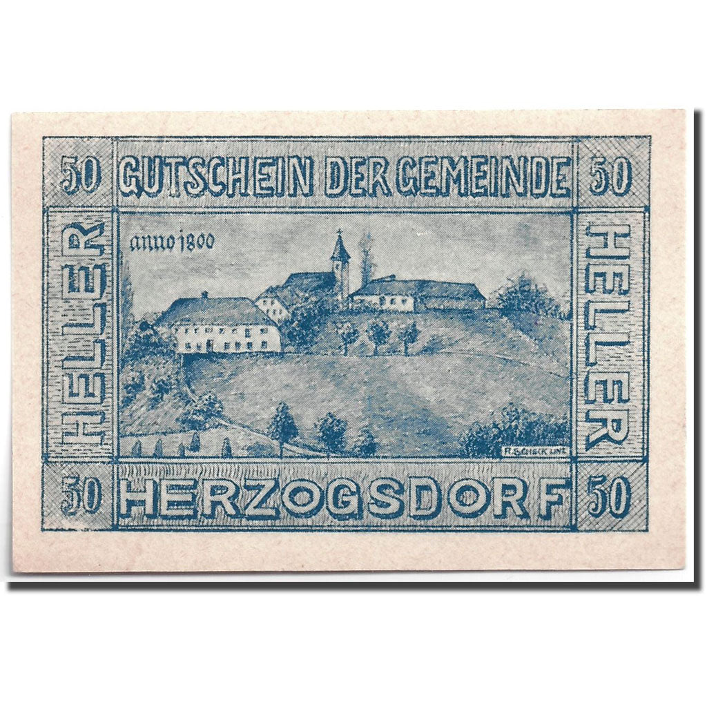 Banknote, Austria, Herzogsdorf, 50 Heller, paysage, 1920, 1920-05-16, UNC(63)