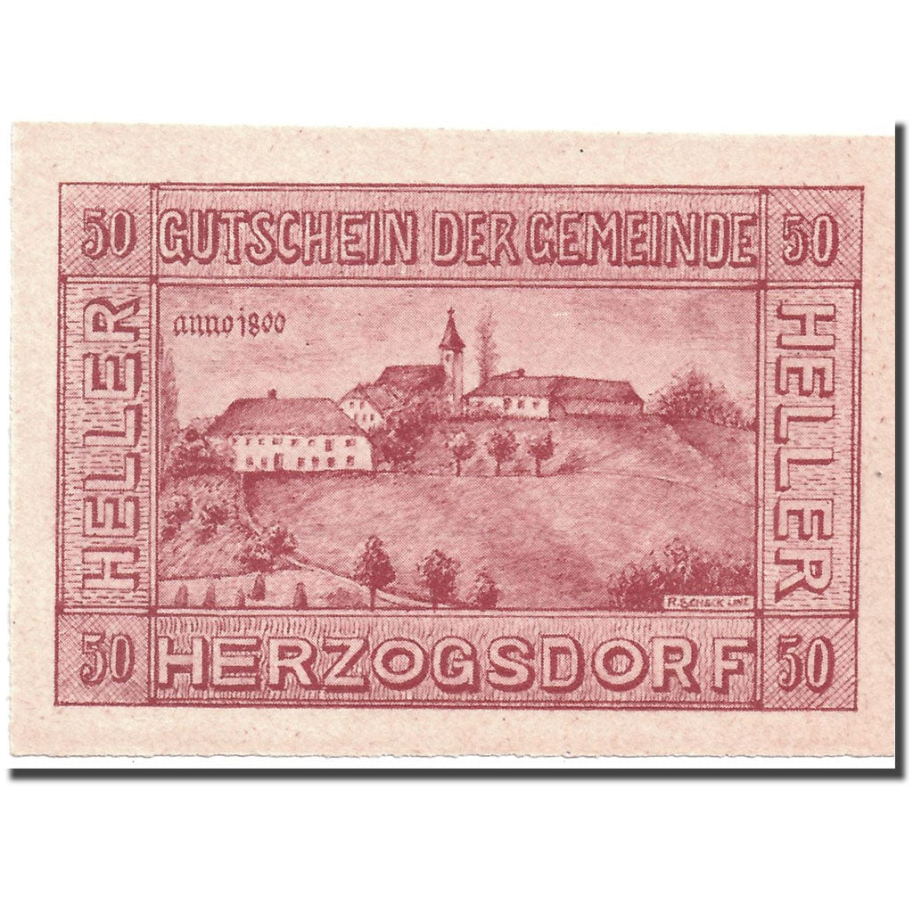 Banknote, Austria, Herzogsdorf, 50 Heller, paysage 1, 1920, 1920-05-16, UNC(63)