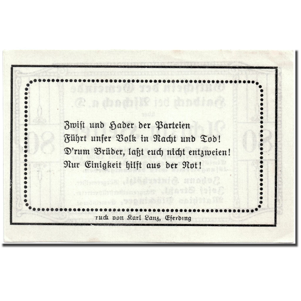 Banknote, Austria, Haibach, 80 Heller, graphique, 1920, 1920-06-05, UNC(63)
