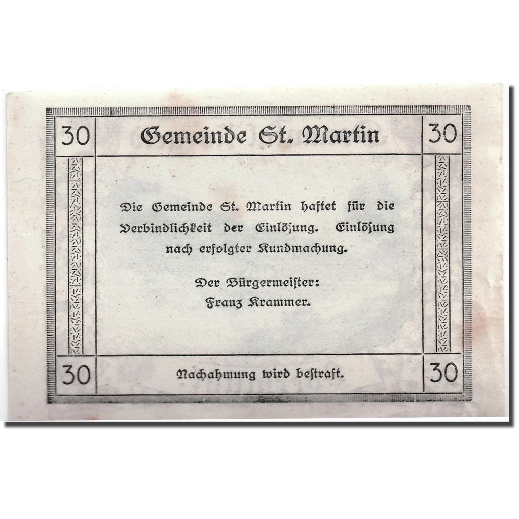 Banknote, Austria, Donautalnotgeld O.Ö. der Gemeinden, 30 Heller, paysage