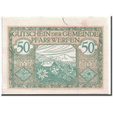 Banknote, Austria, Pfarrwerfen, 50 Heller, paysage, 1920, 1920-06-27, UNC(63)