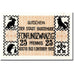 Banknote, Germany, Buxtehude, 25 Pfennig, Animaux, O.D, UNC(63), Mehl:B108.1