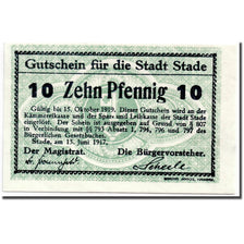 Banknote, Germany, Stade, 10 Pfennig, graphique, 1918, 1918-10-01, UNC(63)