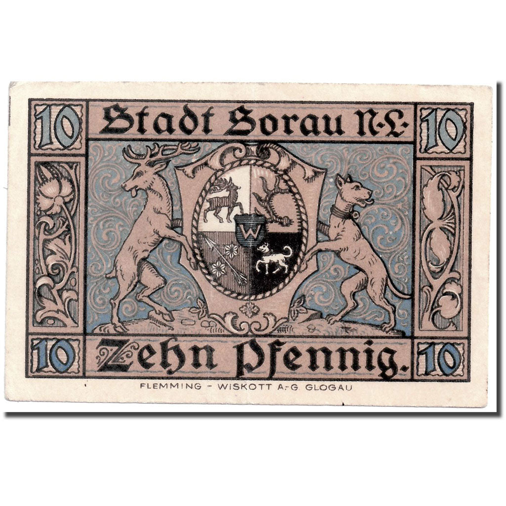 Banknote, Germany, Sorau .NL, 10 Pfennig, Ecusson, 1921, 1921-03-01, UNC(63)
