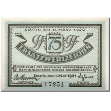 Banknote, Germany, Stettin, 75 Pfennig, paysage, 1921, 1921-05-01, UNC(63)