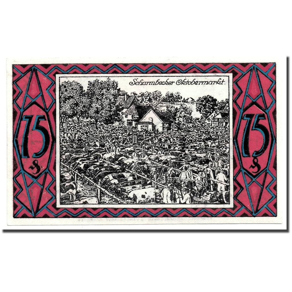 Banknote, Germany, Scharmbeck Stadt, 75 Pfennig, agriculteur, 1920, 1920-12-01