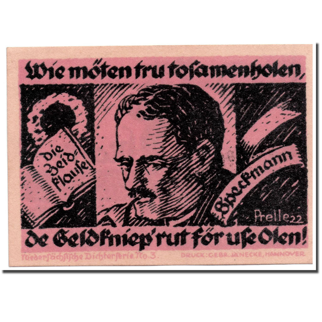 Banknot, Niemcy, Hannover, 5 Mark, portrait, 1922, 1922-02-01, UNC(63)