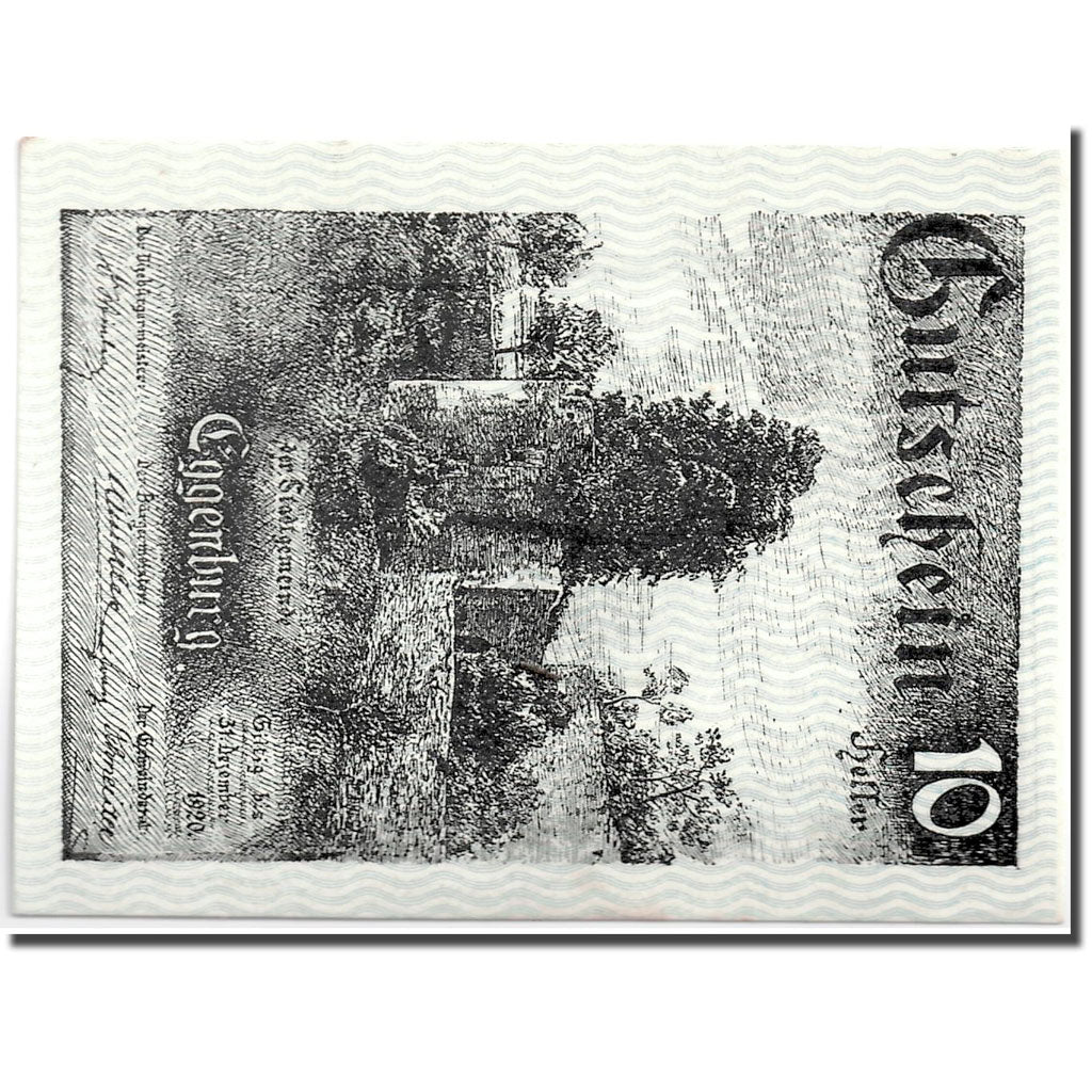 Banknote, Austria, Eggenburg, 10 Heller, paysage, 1920, 1920-12-31, UNC(63)