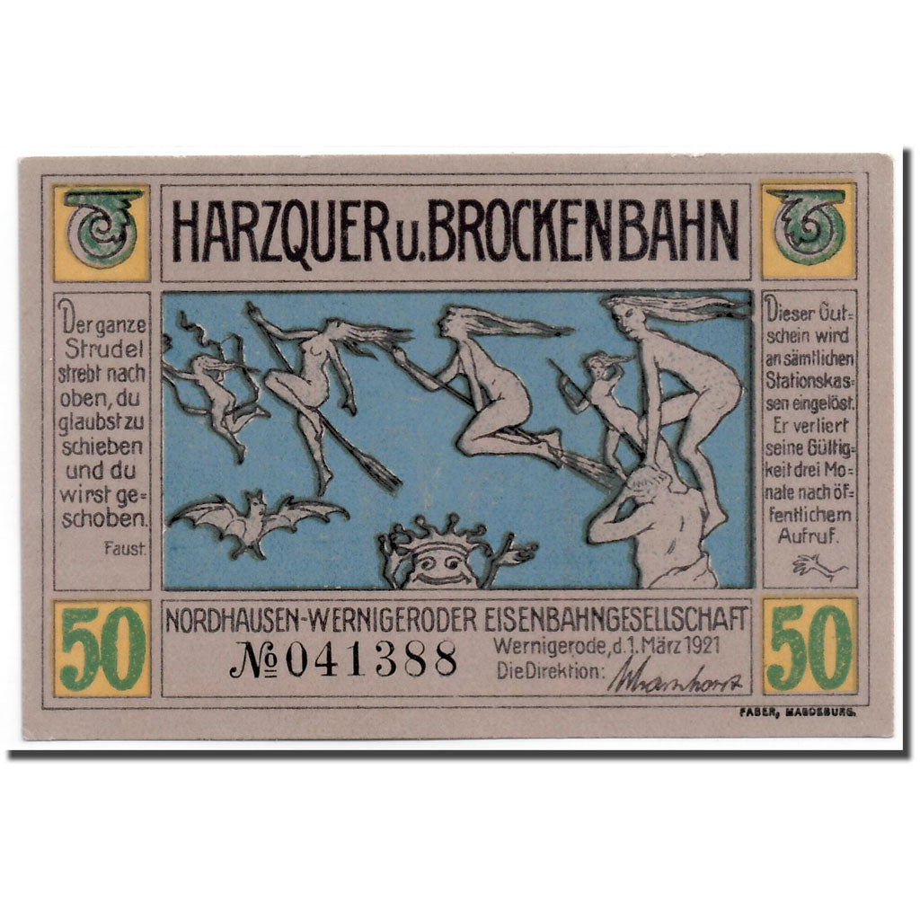 Banknote, Germany, Wernigerode, 50 Pfennig, Animaux, 1921, 1921-03-01, UNC(63)
