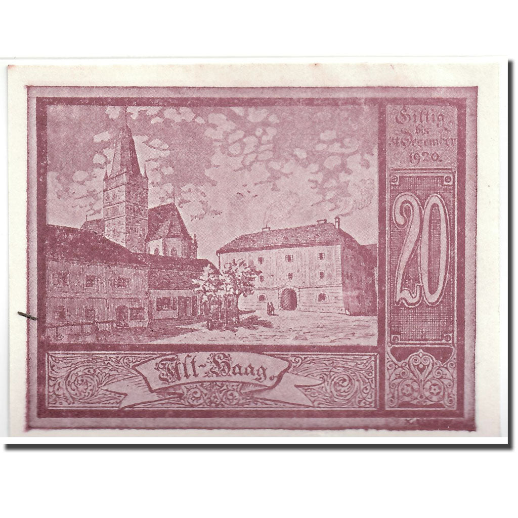 Banknote, Austria, Haag, 20 Heller, ange, 1920, 1920-12-31, UNC(63), Mehl:FS 318