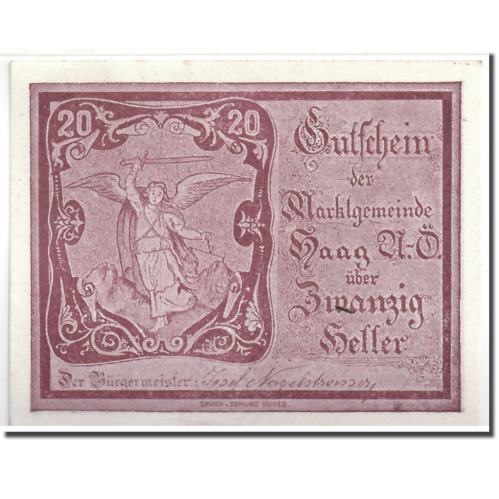 Banknote, Austria, Haag, 20 Heller, ange, 1920, 1920-12-31, UNC(63), Mehl:FS 318