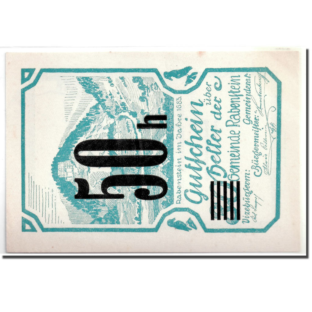 Banknotes, Austria, Rabenstein, 50 Heller, paysage, 1920, 1920-04-19, UNC(63)