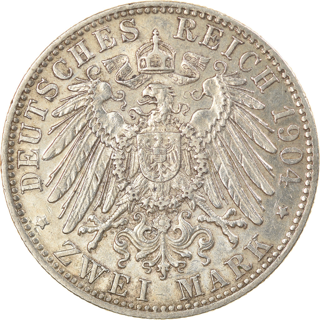 Coin, German States, BAVARIA, Otto, 2 Mark, 1904, Munich, EF(40-45), Silver
