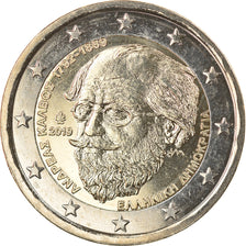 Grécia, 2 Euro, Andreas Calvos, 2019, MS(63), Bimetálico