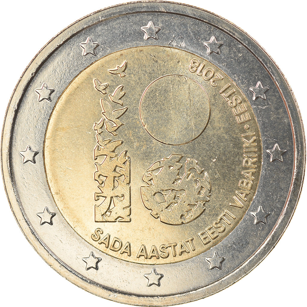 Estonia, 2 Euro, Independence of Estonia, 2018, UNZ, Bi-Metallic