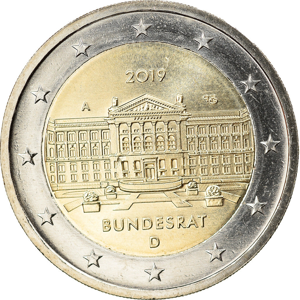Germany, 2 Euro, Bundesrat, 2019, Munich, MS(63), Bi-Metallic