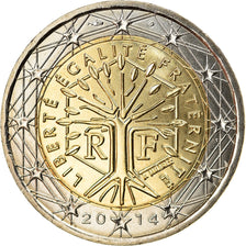 France, 2 Euro, 2nd map, 2014, MS(63), Bi-Metallic