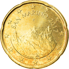 San Marino, 20 Euro Cent, 2nd map, 2017, MS(63), Copper-Aluminum-Zinc