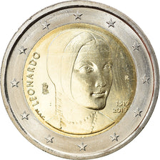 Italy, 2 Euro, Leonardo Da Vinci, 2019, MS(63), Bi-Metallic