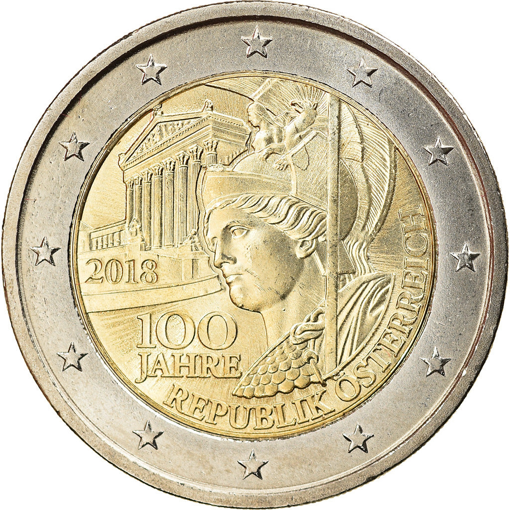 Austria, 2 Euro, 100 ans de la République, 2018, SPL, Bi-metallico