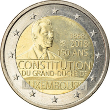 Luksemburg, 2 Euro, 150 ans de la Constitution, 2018, MS(63), Bimetaliczny