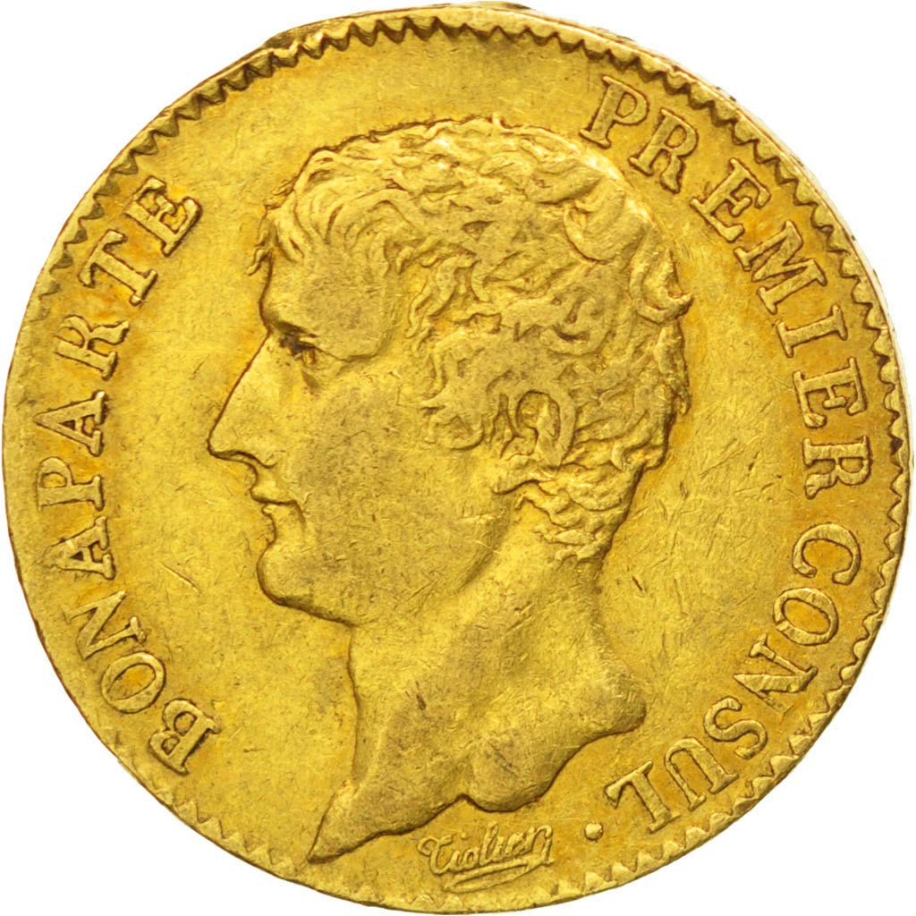 FRANCE, Napoléon I, 20 Francs, 1803, Paris, KM #651, EF(40-45), Gold, Gadoury #.