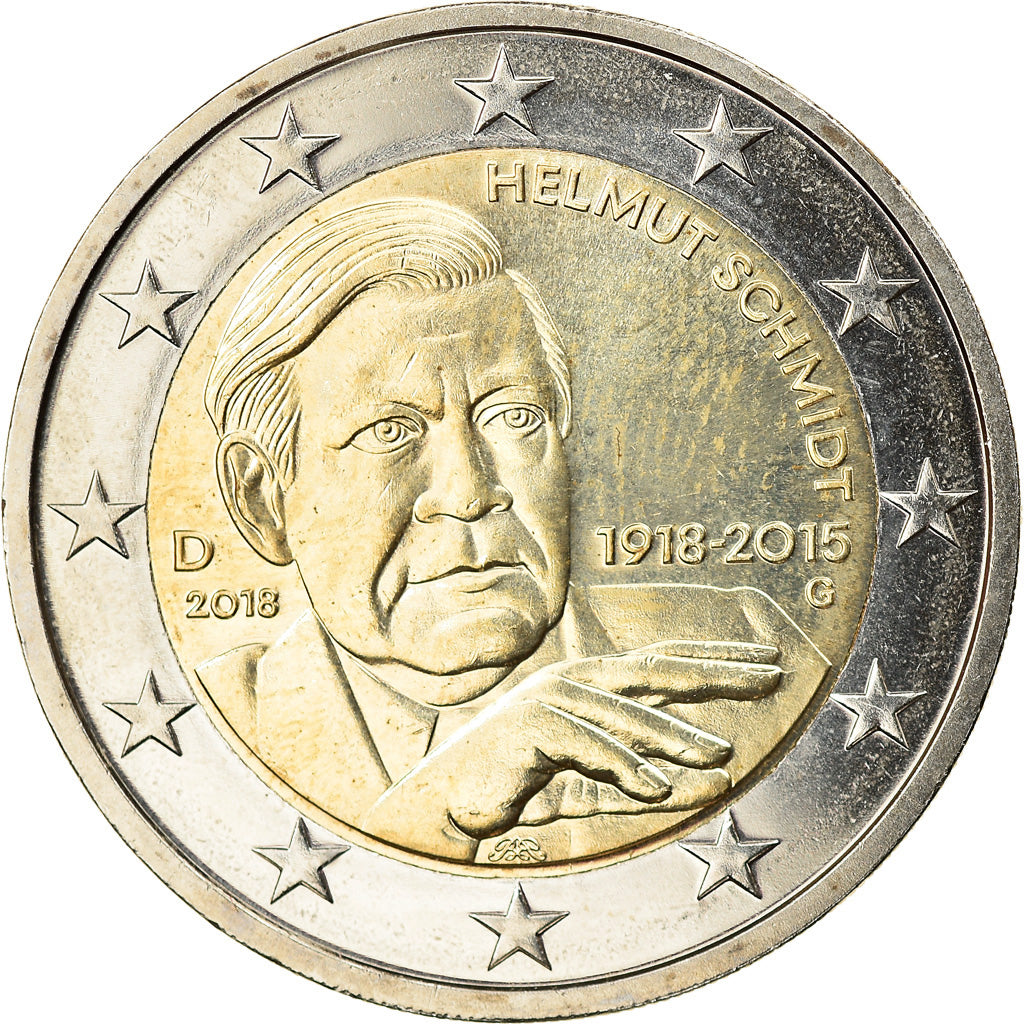 Duitsland, 2 Euro, Helmut Schmidt, 2018, Munich, UNC-, Bi-Metallic