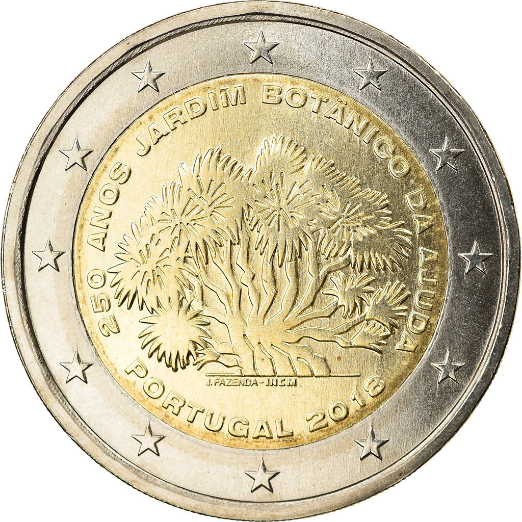 Portugal, 2 Euro, Botanical garden of Ajuda, 2018, MS(63), Bi-Metallic