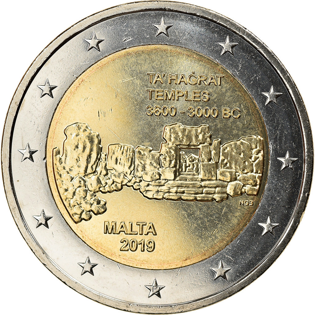 Malta, 2 Euro, TA’ HAGRAT Temples, 2019, SPL, Bi-metallico