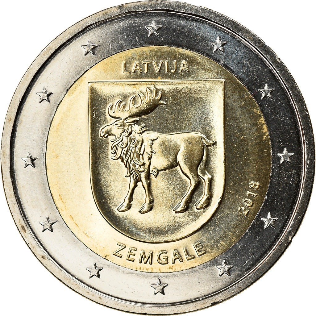 Latvia, 2 Euro, Zemgale, 2018, MS(63), Bi-Metallic