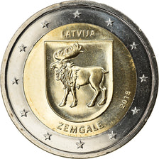 Latvia, 2 Euro, Zemgale, 2018, MS(63), Bi-Metallic