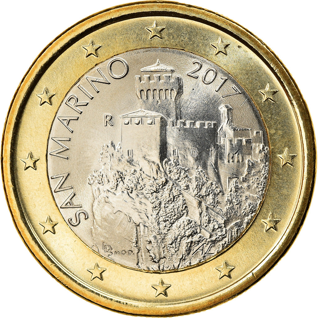 San Marino, 1 Euro, 2nd map, 2017, SPL, Bi-metallico