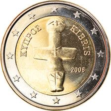 Cyprus, 2 Euro, cross-shaped idol, 2008, MS(63), Bi-Metallic