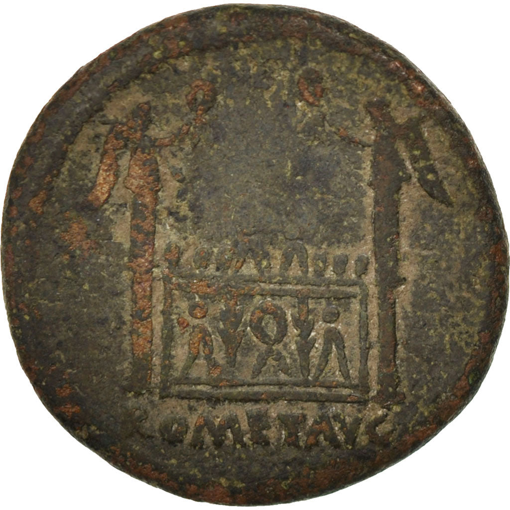 Augustus, As, Lyons, VF(20-25), Bronze, RIC #245, 10.33
