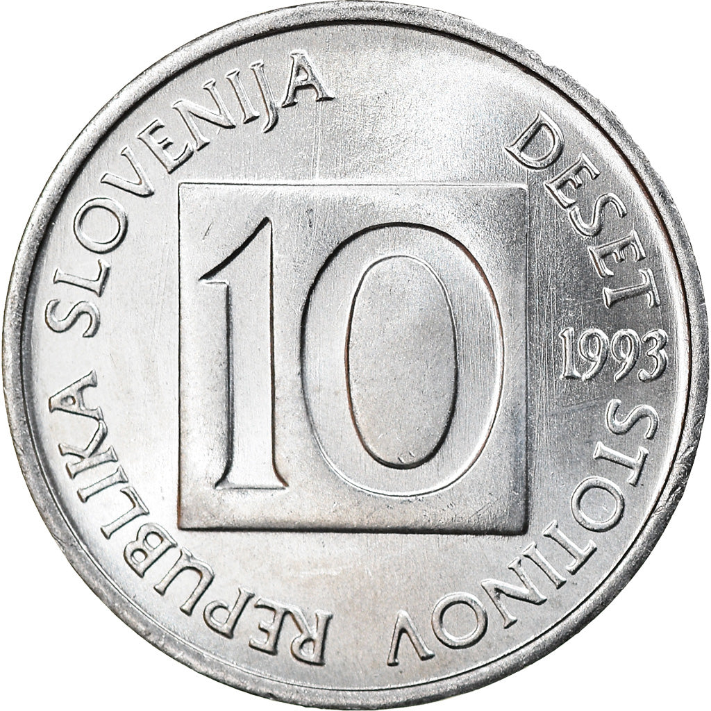 Coin, Slovenia, 10 Stotinov, 1993, MS(65-70), Aluminum, KM:7