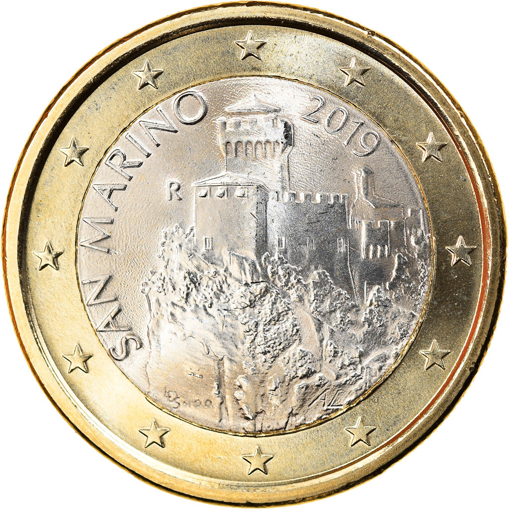 San Marino, 1 Euro, 2nd map, 2019, SPL, Bi-metallico