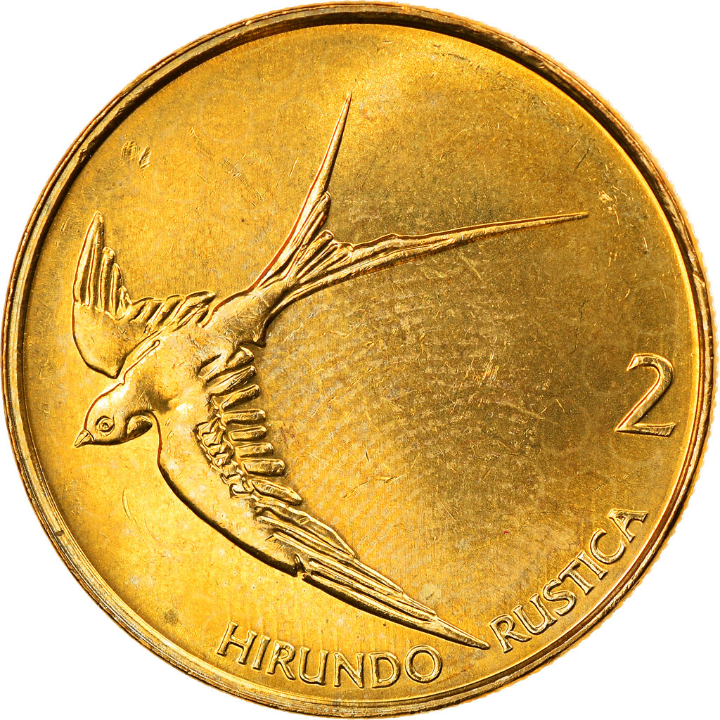 Münze, Slowenien, 2 Tolarja, 2004, UNZ, Nickel-brass, KM:5